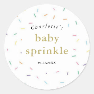 Adesivo Rainbow Sprinkles Baby Sprinkle Convite