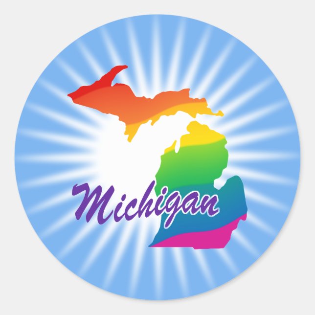 Adesivo Rainbow State De Michigan (Frente)