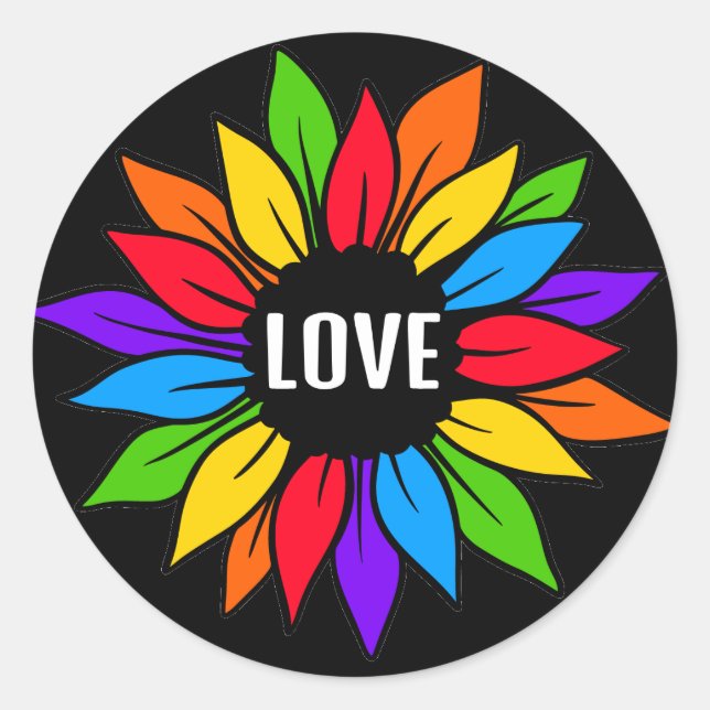 Adesivo Rainbow Sunflower Flag LGBTQ Sticker (Frente)
