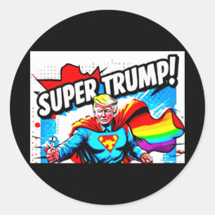 Adesivo Rainbow Super Trump - Vintage Pop Art Impressão
