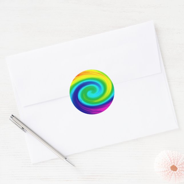 Adesivo Rainbow Swirl Abstrato Art Design (Envelope)