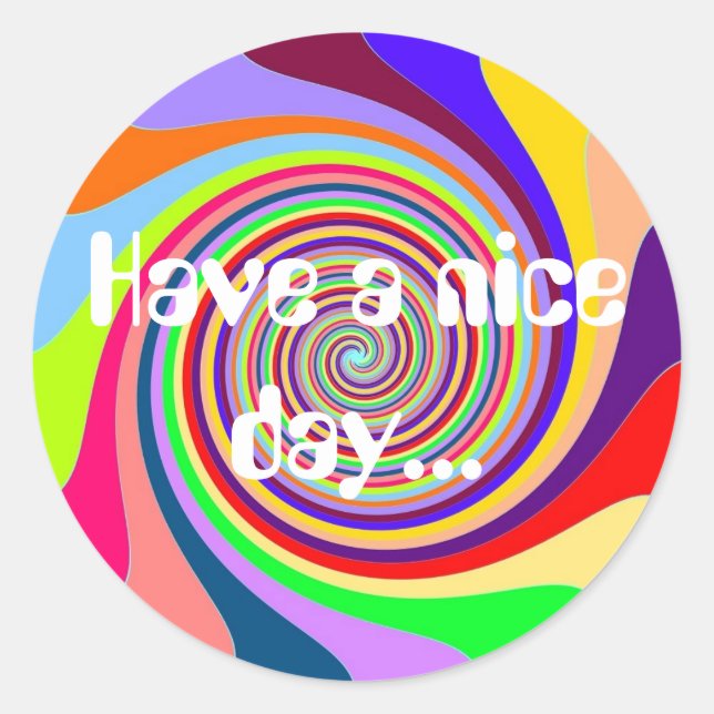 Adesivo Rainbow Tenha um dia agradável turbilhão de doces  (Frente)