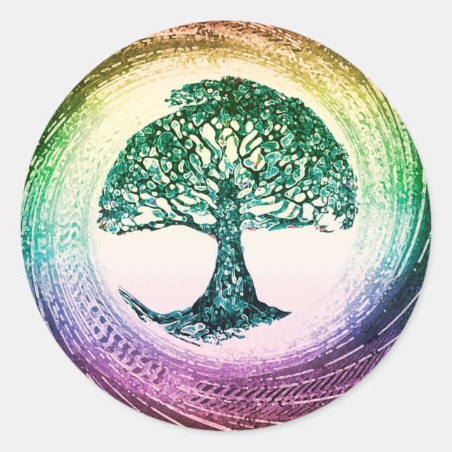 Adesivo Rainbow Tree of Life por Amelia Carrie (Frente)