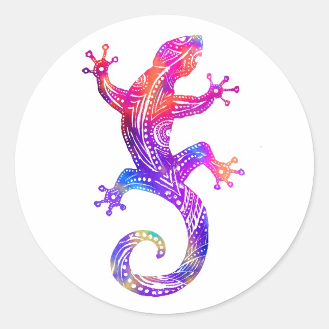 Adesivo Rainbow Tribal Gecko (Frente)