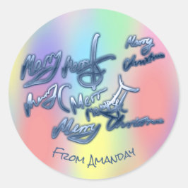 Adesivo Rainbow Underground Feliz Natal Do Nome