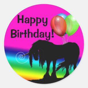 Adesivo Rainbow Unicorn Birthday