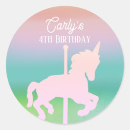 Adesivo Rainbow Unicorn Carousel Birthday