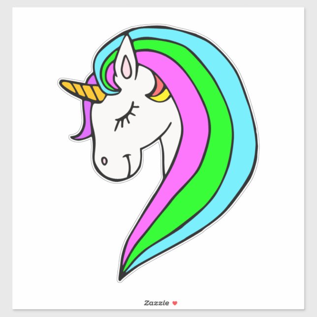 Adesivo Rainbow Unicorn Custom-Cut Vinyl Sticker (Folha)