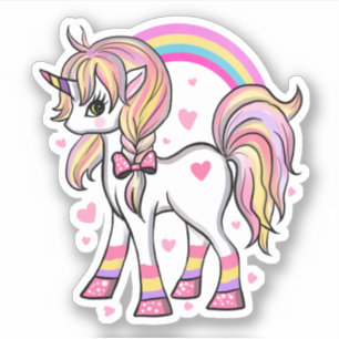 Adesivo Rainbow Unicorn Custom-Cut Vinyl Sticker
