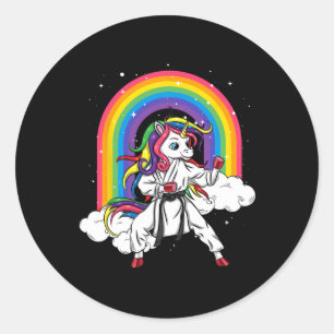 Adesivo Rainbow Unicorn Karate Taekwondo Mma Judo Kids Gir