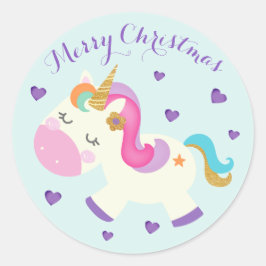 Adesivo Rainbow Unicorn Natal Glitter Aqua