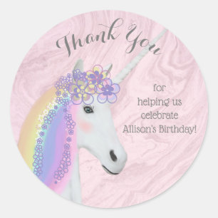 Adesivo Rainbow Unicorn Obrigado Stickers
