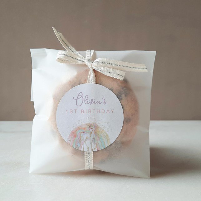 Adesivo Rainbow Unicorn Pastel Birthday (Criador carregado)