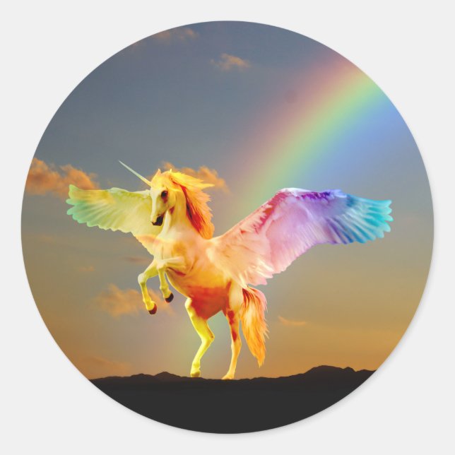 Adesivo Rainbow unicorn pegasus (Frente)