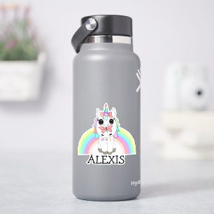 Adesivo Rainbow Unicorn Personalizado Name Sticker