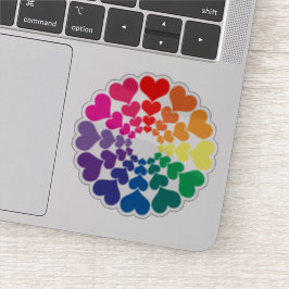 Adesivo Rainbow Valentine Hearts in a Circle