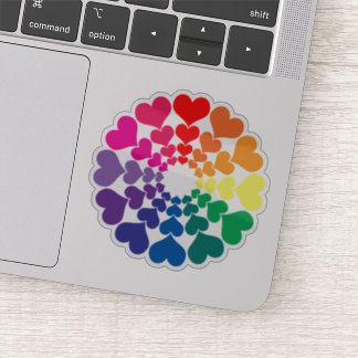 Adesivo Rainbow Valentine Hearts in a Circle