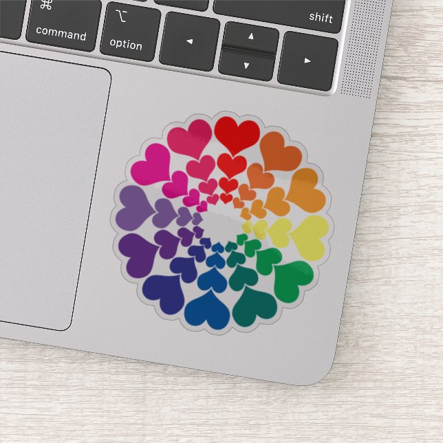 Adesivo Rainbow Valentine Hearts in a Circle (Detalhe)