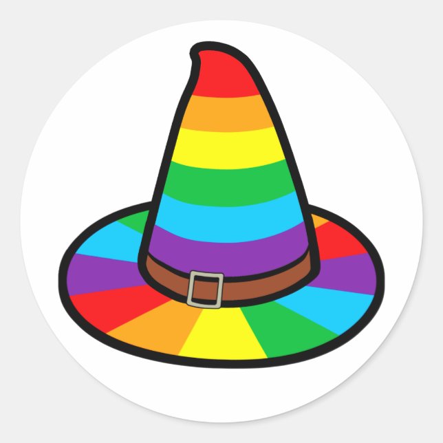 Adesivo Rainbow Witch Hat (Frente)