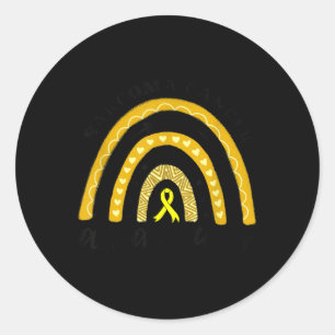 Adesivo Rainbow Yellow Ribbon Sarcoma Cancer Consciência