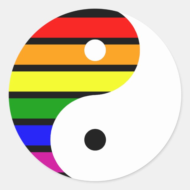 Adesivo Rainbow Yin Yang (Frente)