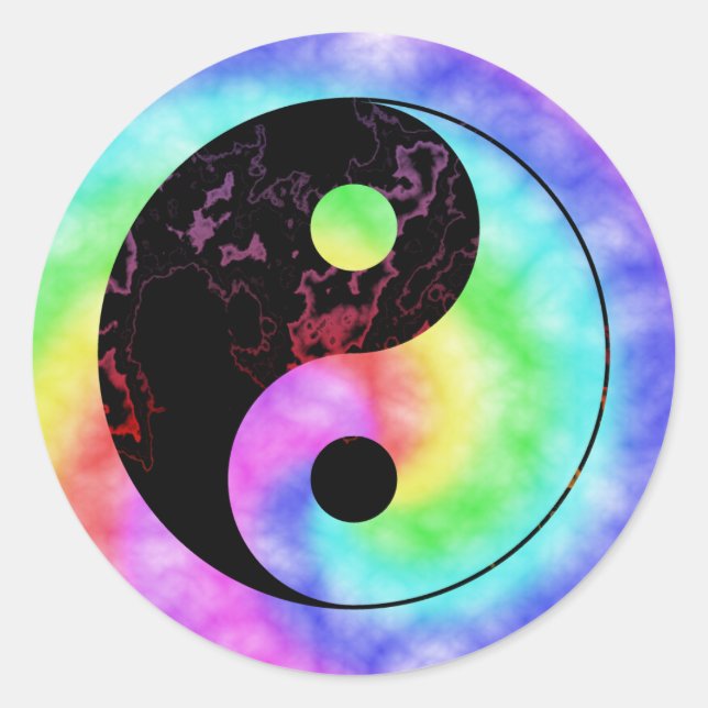 Adesivo Rainbow Yin Yang Sticker desvanecido (Frente)