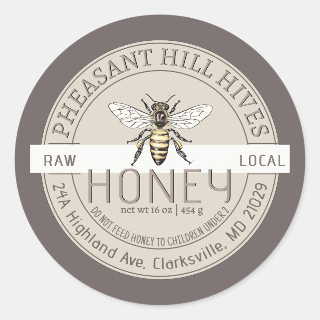 Adesivo Rainha Abelha com Aviso de Criança Raw Raw Raw (Frente)