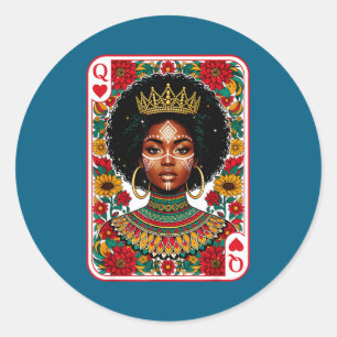 Adesivo rainha africana cartão melanina orgulho negro blm