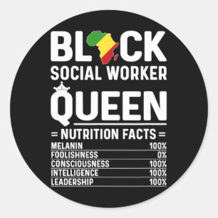 Adesivo Rainha Assistente Social Negra Afro-Americana Soci