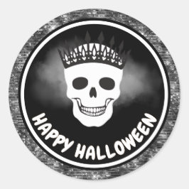 Adesivo Rainha Caveira Branca & Halloween com Brilho Preto