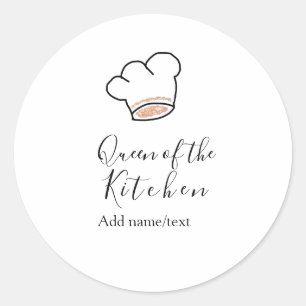 Adesivo Rainha da cozinha chef cozinhando adicionar nome c