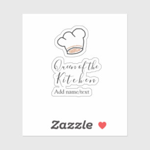 Adesivo Rainha da cozinha chef cozinheiro adicionar nome c