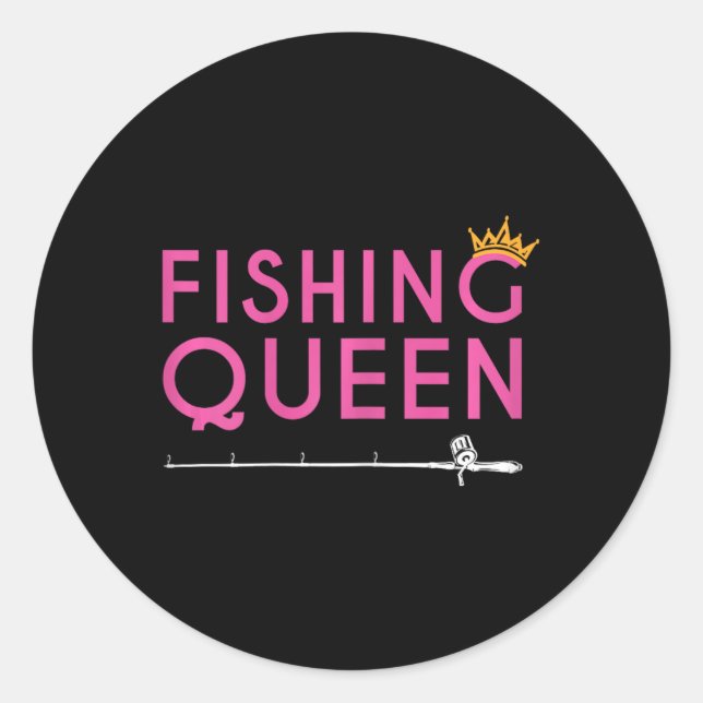Adesivo Rainha da Pesca - Presente Divertido de Roupas par (Frente)