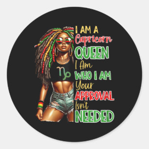 Adesivo Rainha de Capricórnio Preta Feminina Afro-American