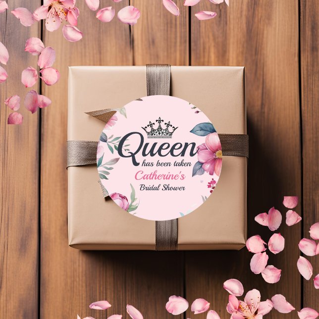 Adesivo Rainha De Copas Festa De Noiva Rosa (Top view queen of hearts bridal shower watercolor pink floral feminine girls night Sticker)