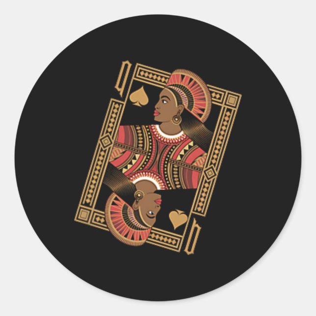 Adesivo Rainha De Espadas Cartaz De Pôquer Afro Americano (Frente)