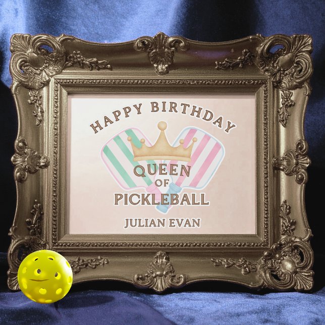 Adesivo Rainha de Pickleball do Clube de Retro County (Retro County Club Queen of Pickleball Sticker)