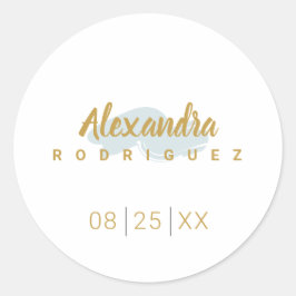 Adesivo Rainha Dia Azul e Quinceanera Dourada