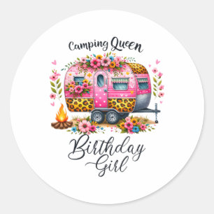 Adesivo Rainha do Acampamento de Aniversário Campo Rosa Fl