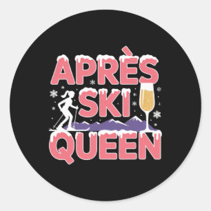 Adesivo Rainha do Esqui Pós-Esqui Esquiando Snowboarding E