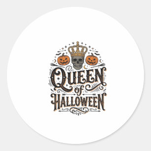 Adesivo Rainha do Halloween Camisa de Abóbora de Caveira V