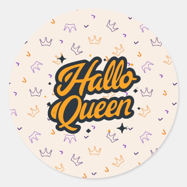 Adesivo Rainha do Halloween, Halloqueen, Arte do Halloween (Frente)