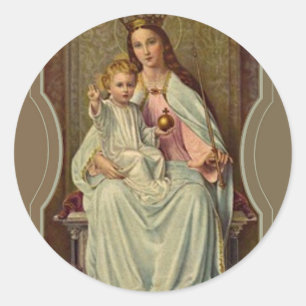 Adesivo Rainha dos Céus Criança Jesus segurando o Globo