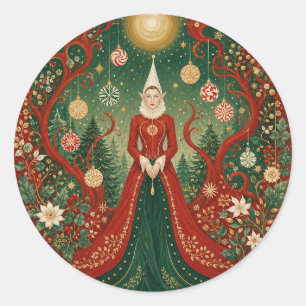 Adesivo Rainha Elfa da Floresta Enluarada de Natal
