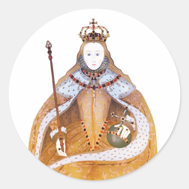 Adesivo Rainha Elizabeth I - ilustração histórica (Frente)