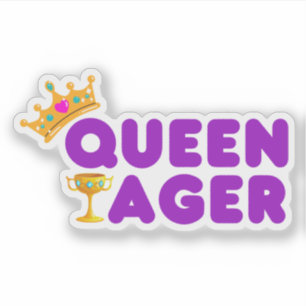 Adesivo Rainha Engraçada Ager com Coroa e Chalice