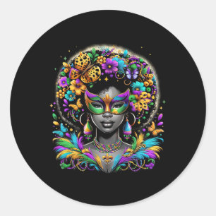 Adesivo Rainha Negra Afro Máscara de Contas Africanas Car