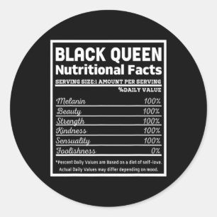 Adesivo Rainha Negra Fatos de Nutrição Orgulhosa História