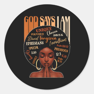 Adesivo Rainha Negra Mulher Deus Diz Eu Sou Hist Melanina