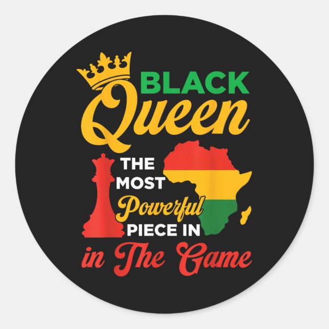 Adesivo Rainha Negra Peça Poderosa No Jogo Junet (Frente)